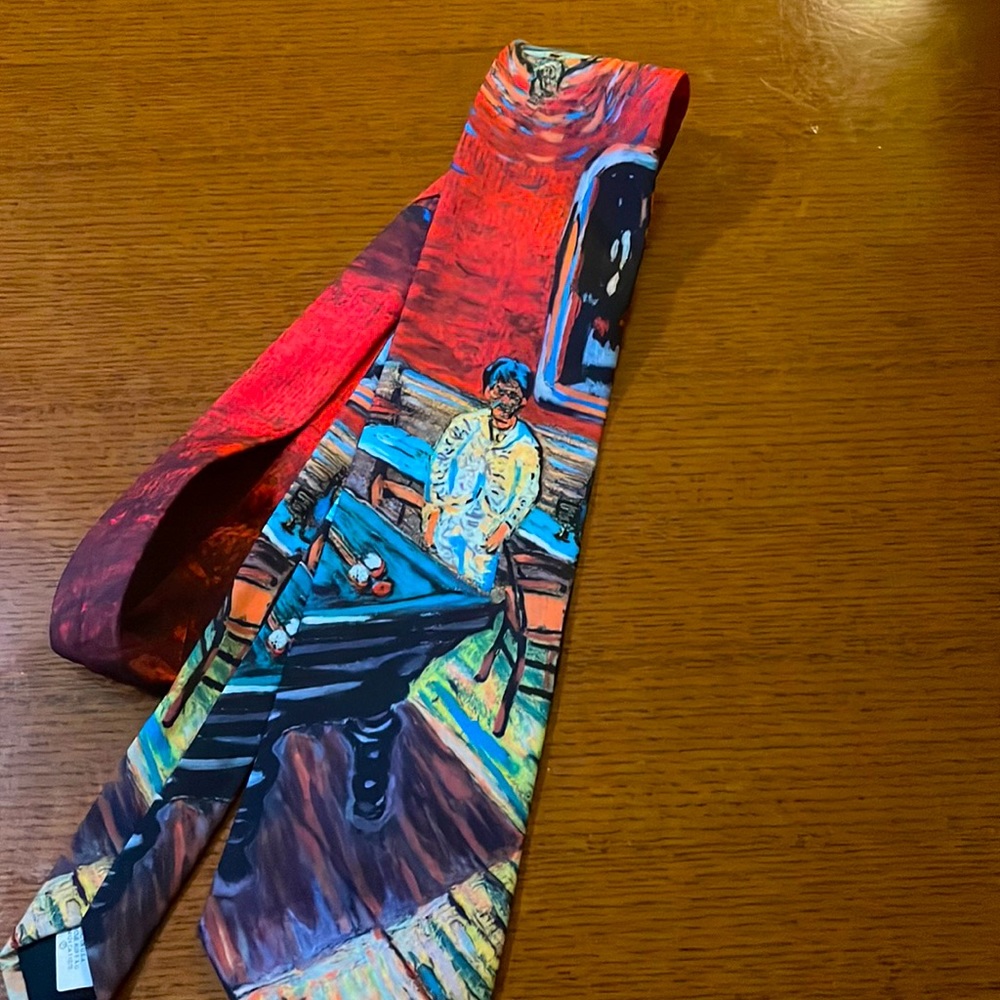 Ralph Marlin Tie Van Gogh Night Cafe Vintage 90s Classic 58x3.5 USA